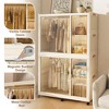 Whisen Wardrobe Closet Storage Organizer, Clothes Dresser, 9 Magnetic Doors-9 Cubes & 1 Hanging Rod, 6 pcs Hangers - 3 of 4