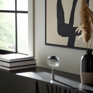 Decorative Resin Glass Metal Modern Glam Accent Sculpture with Luxe Mixed-Material Design, Ideal for Tables,shelves or Desks in Contemporary Interiors - 1 of 4