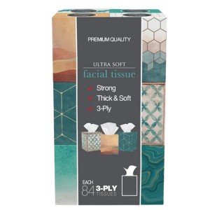 Signature Facial Tissue, 3-Ply - 84 Count/Box  (Pack of 12) - 1 of 3