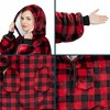 PAVILIA Wearable Blanket Hoodie Adults, Faux Shearling Cozy Oversized Hooded Sweatshirt, Warm Fleece Two Pockets - 2 of 4
