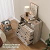 3-Drawer Small Dresser with Charging Station, Modern Wooden Chest of Drawers - 4 of 4