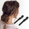 Unique Bargains Fashion Diamond Bow Tie Hair Clips Hairdo Clip Black 1 Pair - 2 of 4