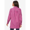 Roaman's Women's Plus Size Plus Size Kate Tunic Shirt – Long Sleeve Classic Button-Down With Flowy, Longline Fit - 3 of 4