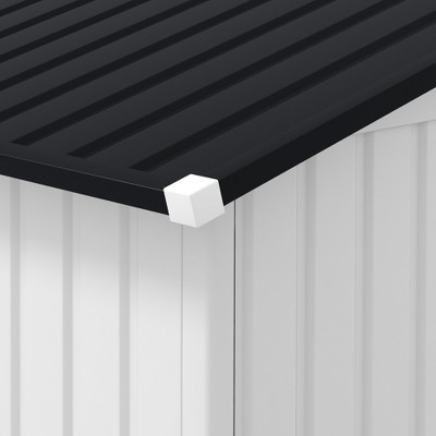 11' x 13' White Metal Garden Storage Shed with Windows