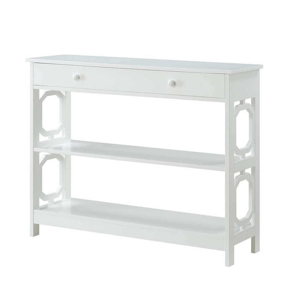 Omega 1 Drawer Console Table White - Breighton Home: Sleek Entryway Furniture, Narrow Design with Storage