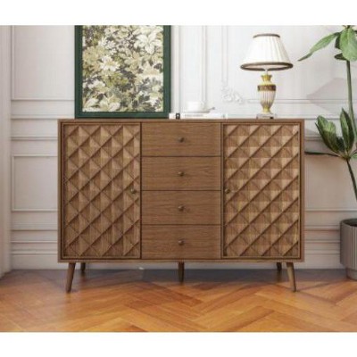 1 Mdf Particleboard Diamond Carved Sideboard