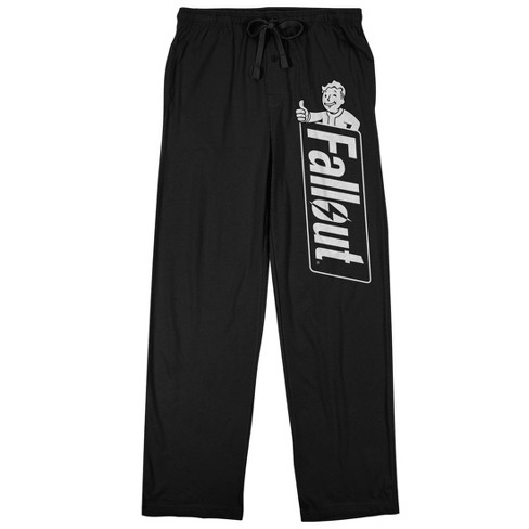 Fallout Video Game Series Men's Text Logo Black Sleep Pajama Pants-xx ...