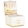 LED Jewelry Box With 3-Color Mirror Light And Velvet-Lined Drawers For Organized Jewelry Storage - 2 of 4