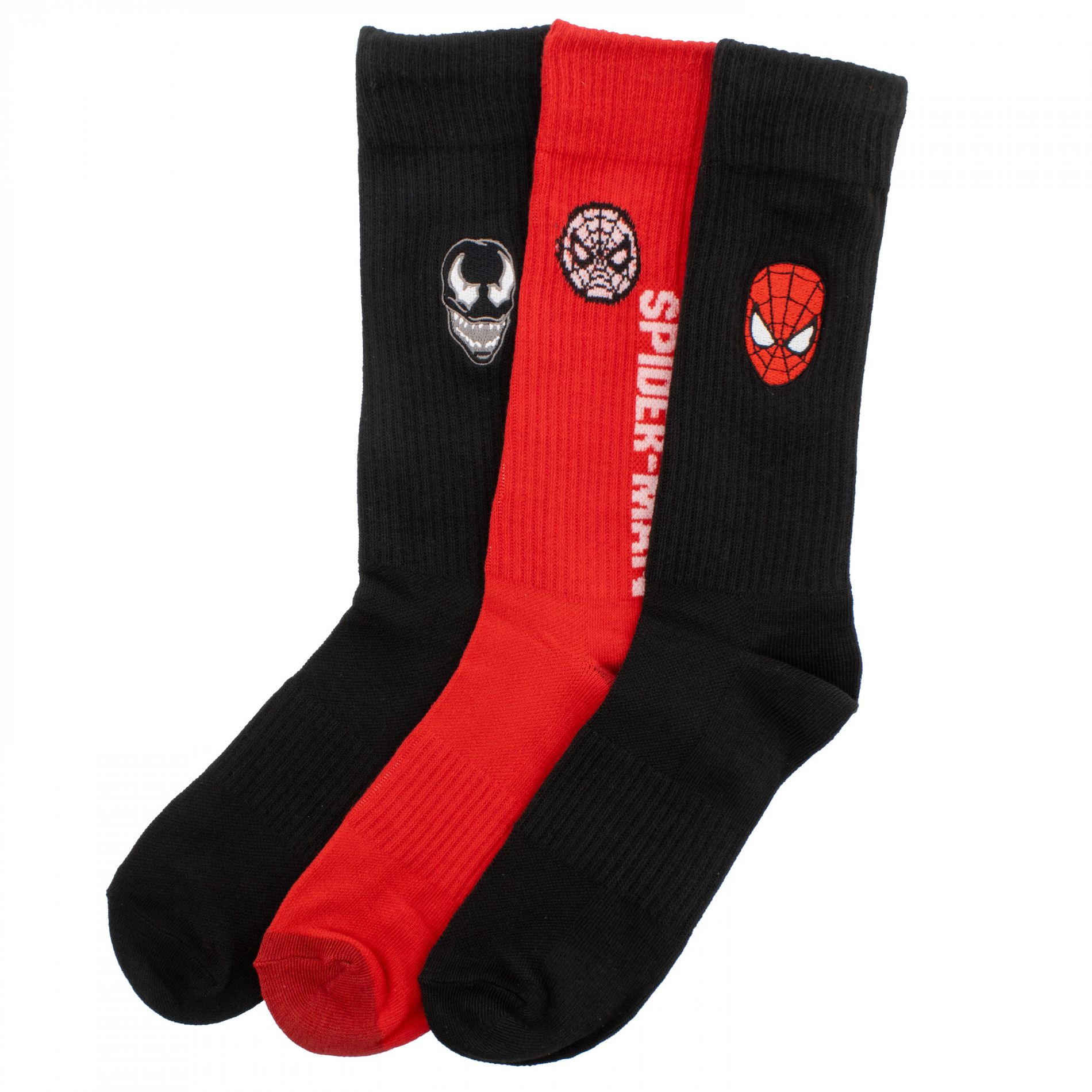 Mens Spider-Man Vs. Venom 3-Pair Crew Socks