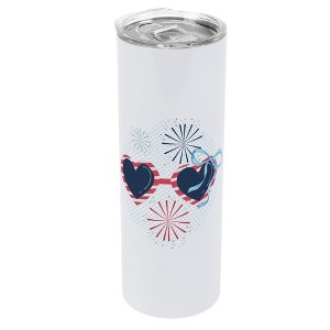 Elanze Designs 20 Ounce Stainless Steel On the Go Travel Tumbler With Push Top Lid, Patriotic Sunglasses - 1 of 1