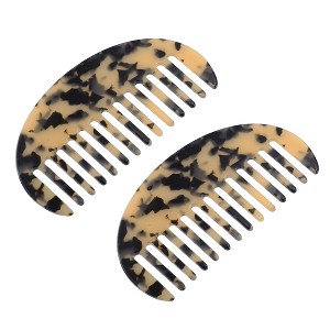 Unique Bargains Anti-Static Hair Comb Wide Tooth for Thick Curly Hair Hair Care Detangling Comb For Wet and Dry 2 Pcs - 1 of 4