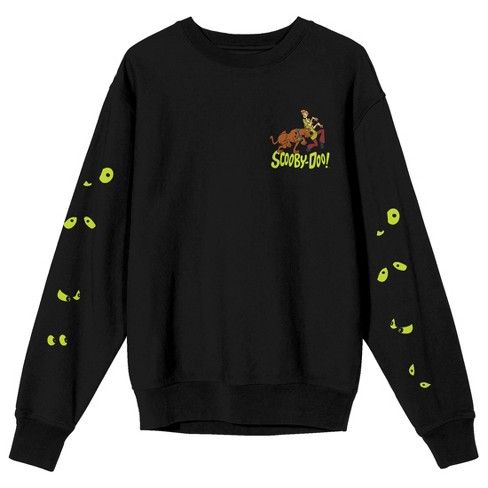 Scooby Doo Scared Scooby And Shaggy Green Eye Sleeves Crew Neck