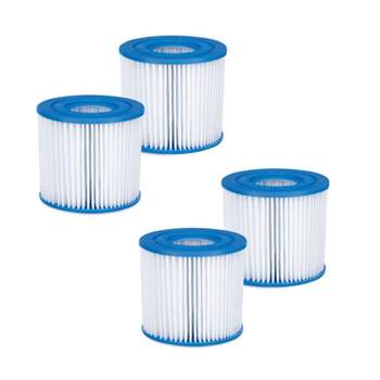 Summer Waves P57000102 Replacement Type D Swimming Pool and Hot Tub Spa Cartridge with Heavy Duty Ultimate Filtration Paper (4 Pack)