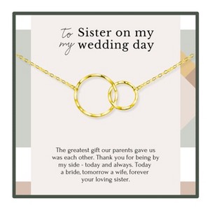 HOPE LOVE SHINE Sister Wedding Gift from Bride – 2 Ring Necklace Bridal Party, Rehearsal Dinner Jewelry - 1 of 4