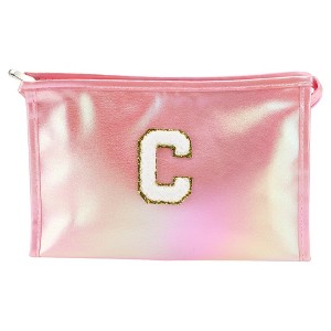 Unique Bargains Women's Letter C Makeup Bag Pink 1 Pc - 1 of 3