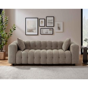 MINIMORE Modern 89.4''W Betty 3Seater Square Arms Chesterfield Sofa - 1 of 4