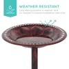 Best Choice Products Outdoor Rustic Pedestal Bird Bath Accent for Garden, Yard w/ Fleur-de-Lis Accents - 2 of 4