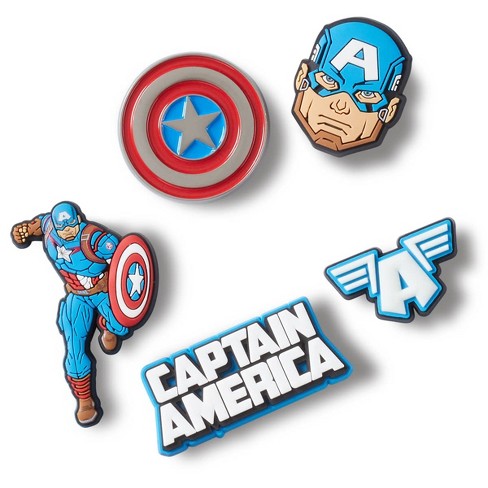 Crocs Jibbitz Kids Marvel Captain America Superhero Shoe Charms 5pk - image 1 of 4