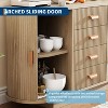 Fluted Sideboard Buffet Cabinet, 47 In Coffee Bar Storage Console Cabinet with Arched Sliding Doors 4 Drawers for Living Dining Room,Natural - 4 of 4
