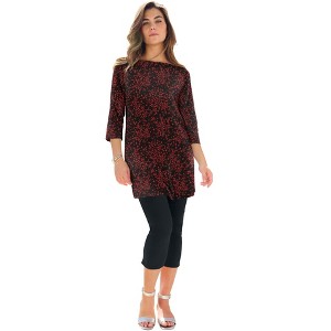 Roaman's Plus Size Cotton Ultimate Boatneck Tunic With Side Slits - 1 of 4