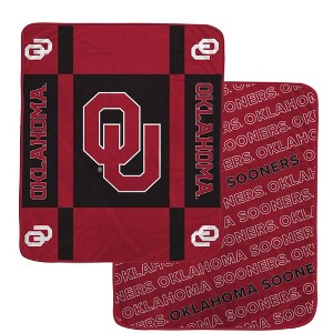 NCAA Oklahoma Sooners Reverse Block Double Sided Ultra Cozy Blanket - 1 of 1