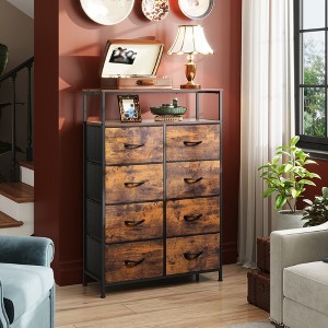 Fabric Dresser 8 Drawers, Tall Storage Chest Tower for Bedroom, Closet, Living Room, Hallway, Space-Saving Organizer Unit - 1 of 4