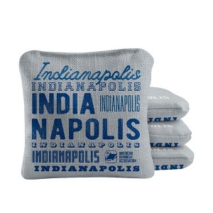Skip's Garage | Gameday Indianapolis Football Synergy Pro Gray Cornhole Bags (Set of 4) - 1 of 4