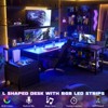 Aheaplus L-Shaped Computer Desk with Drawers and Monitor Shelf - 2 of 4