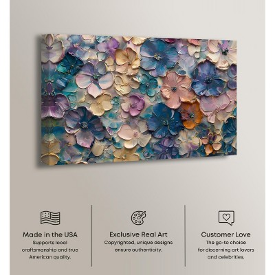 Jewel Flowers Multicolor Canvas Wall Art, 24" x 16"