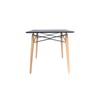 LeisureMod Dover 4Ft Rectangle Glass Top Dining Table with Natural Wood Eiffel Base - image 2 of 4