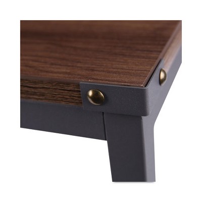 Alera Modern Walnut Industrial Table Desk with Steel Legs