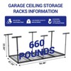 Overhead Garage Storage Rack ,Steel Ceiling Shelves  Capacity,Height Adjustable 22-40 Inches,Space-Saving for Attic Basement Shed (4/6 Posts) - 2 of 4