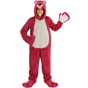 HalloweenCostumes.com Disney & Pixar Toy Story 3 Lotso Costume for Kids- Hooded Jumpsuit,  Mitts & Shoe Covers - Strawberry Scented - 1 of 4