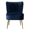 WestinTrends Phoebe Upholstered Tufted Velvet Accent Chair With Metal Leg - 3 of 4