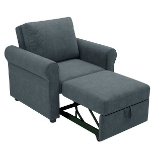 NicBex 3-in-1 Sleeper Chair Bed with Adjust Backrest Linen Lounger Chair Modern Sofa Bed Chair for Adults - 1 of 4