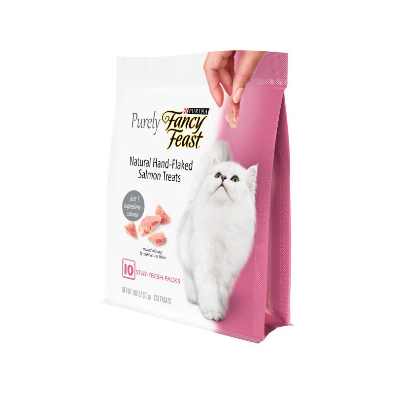 Purina Fancy Feast Purely Hand-Flaked Salmon Meaty Cat Treats - 1.06oz/10ct Pack, 6 of 8