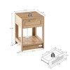 Racxily 15.75" Rattan End Table with Drawer, Modern Nightstand, Side Table For Living Room, Bedroom - 3 of 4