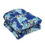 2pc Daytrip Pacific Outdoor Wicker Seat Cushion Set Blue - Pillow Perfect