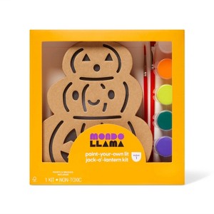 Halloween Craft Lit Paperboard Pumpkins Painting Kit - Mondo Llama™ - 1 of 4