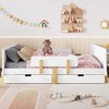 TIRAMISUBEST Twin/Full Size Platform Bed with Storage Drawers, Solid Wood Kids Bed Frame with Small Shelf & Hooks - 3 of 4