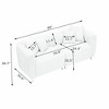 89 Inch 3 Seater Sofa with Metal Legs,Cotton Linen Couch with Wood Frame and 4 Pillows,Modern Living Room Sofa for Apartment-Cuddlewood - 4 of 4