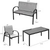 Tangkula 4PCS Chairs Set Coffee Table Patio Garden Modern Furniture Brand New - 4 of 4