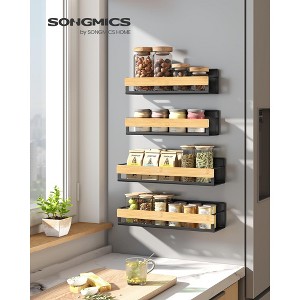 4-Pack Magnetic Spice Rack Set, 2 Large & 2 Small No-Drill Refrigerator Shelves, 10 lb Capacity per Shelf, for Kitchen Organization, Ink Black - 1 of 4