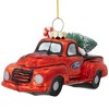 Northlight Vintage Ford Truck with Frosted Tree Glass Christmas Ornament - 4" - Red and Black - 4 of 4