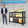 40 Inch Heavy Duty Garage Shelving 1500LBS Adjustable Metal Storage Racks 3 - Tier Black Utility Shelves 40Wx 18Dx 36H - 3 of 4