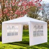 Karl Home | 10 Ft. X 10 Ft. White Iron-Framed PE-Clothed Party Tent With 3 Sidewalls - 3 of 4