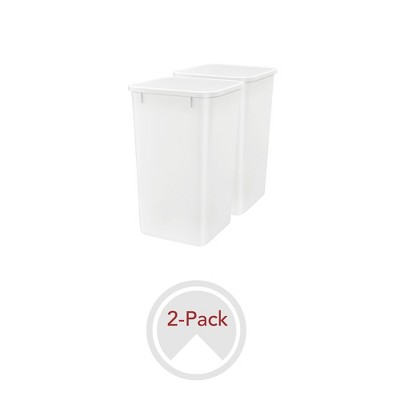 Rev-A-Shelf White Plastic Pull-Out Trash Bins, 2 Pack