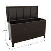 185-Gallon Waterproof Rattan Deck Box with Wheels – Outdoor Storage Chest for Patio, Pool & Garden, Rust-Proof & UV-Resistant,Brown - 2 of 4