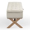 NicBex Modern 35.1" Storage Bench Wood Accent Stools with Button Tufted for Bedroom and Entryway - 3 of 4
