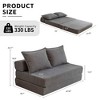 QingMoon Folding Sofa Bed, Convertible Sleeper Chair, Corduroy Boneless Couch with Pillows, Pull Out Loveseat Sofa for Living Room, Office - 4 of 4